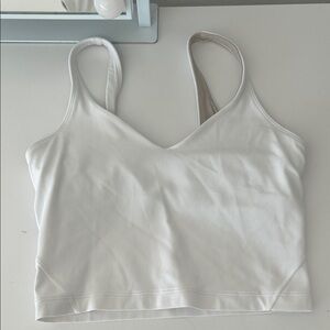 lululemon athletica White V-Neck Cropped Tank